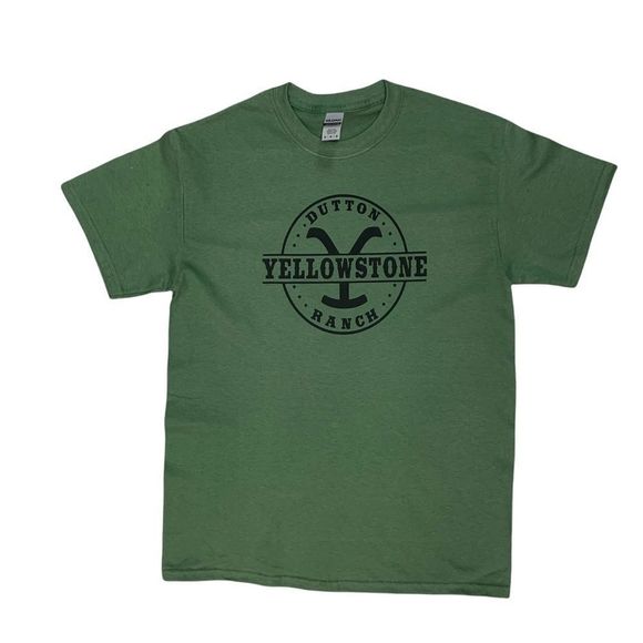 Yellowstone | Green & Black Dutton Ranch Logo T-shirt - Picture 1 of 2
